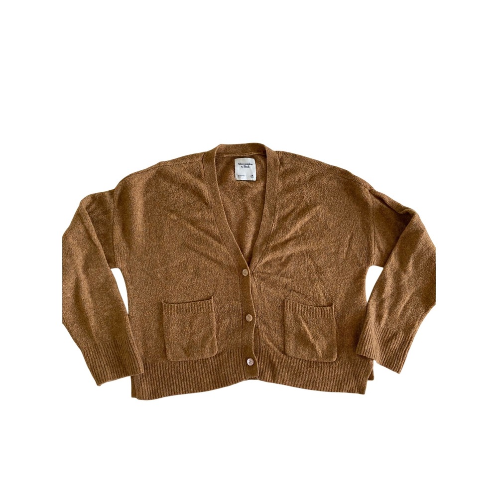 Abercrombie & Fitch Brown Marled V-Neck Button Cardigan Sweater Womens Medium